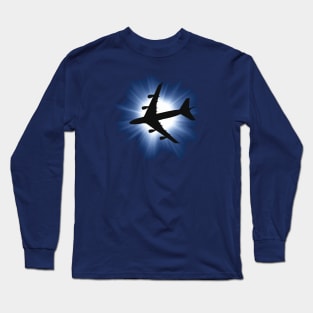 Boeing 747 - Jumbo Jet Passenger Airliner — Sun Glare Long Sleeve T-Shirt